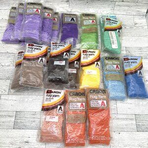 Vintage Caron Latch Hook Rug Yarn Article 2950 - 21 Packs of Varying Colors